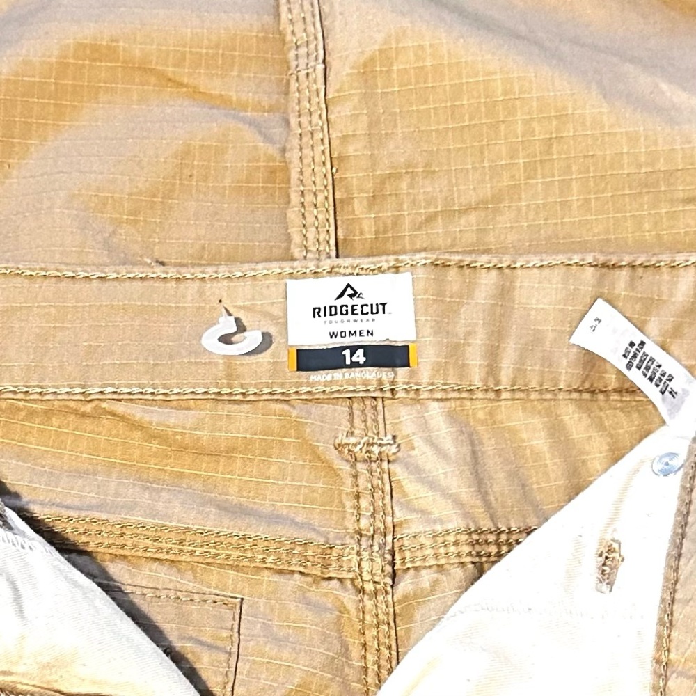 NWOT Women’s Ridgecut Toughwear Carpenter Ripstop Activewear Sz14 Tan gorpcore - Picture 6 of 7